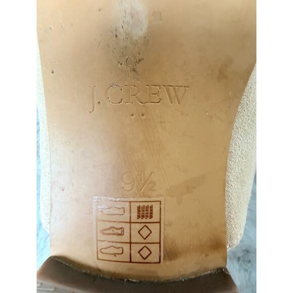 J.Crew Suede Bow Mule Slides Women’s Size 9.5 Beige Pointed Toe Flats Preppy - Picture 5 of 13